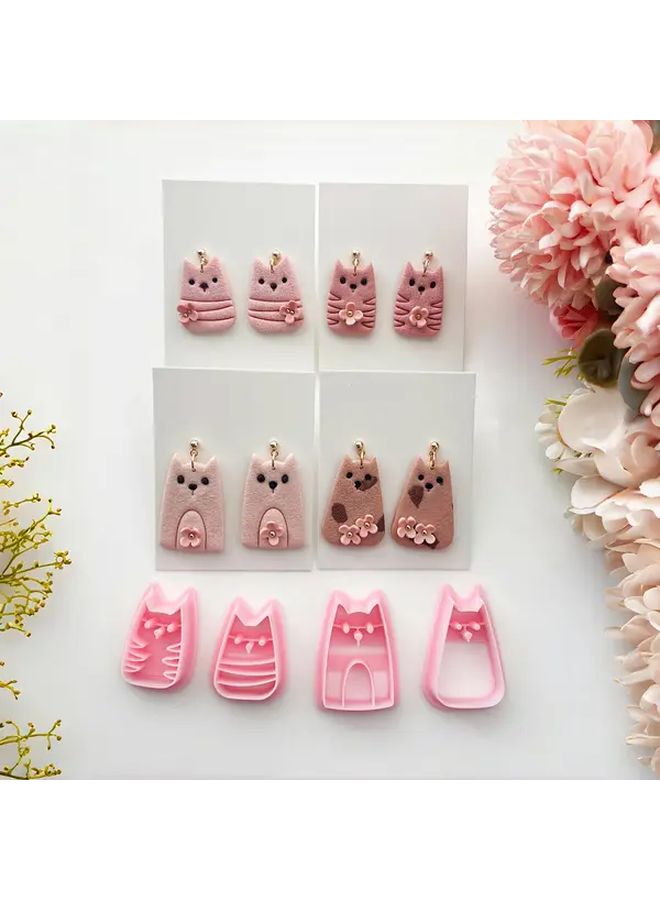Cat Shape Polymer Clay Cutters For DIY Earring Jewelry Making Kit - Image 1